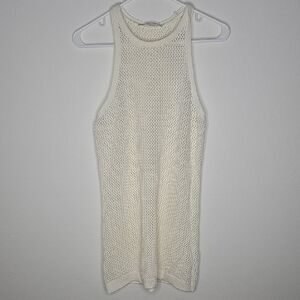 Elegant Cream Sleeveless Swim Coverup
